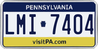 PA license plate LMI7404
