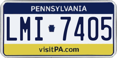 PA license plate LMI7405