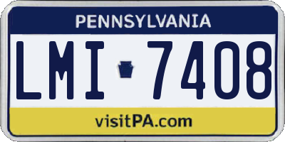 PA license plate LMI7408