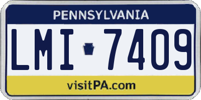 PA license plate LMI7409