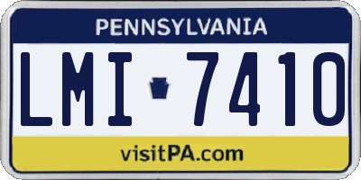 PA license plate LMI7410