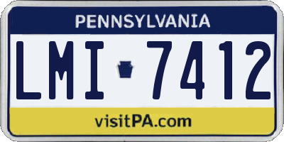 PA license plate LMI7412