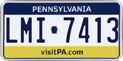 PA license plate LMI7413