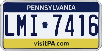 PA license plate LMI7416