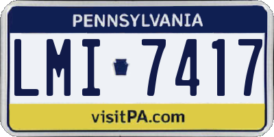 PA license plate LMI7417