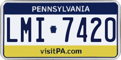 PA license plate LMI7420