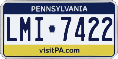 PA license plate LMI7422