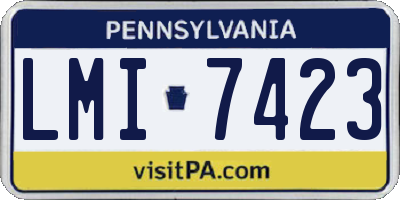 PA license plate LMI7423