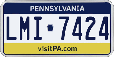 PA license plate LMI7424