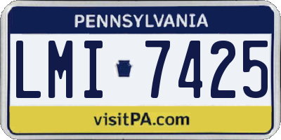 PA license plate LMI7425