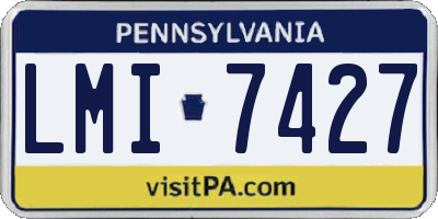 PA license plate LMI7427