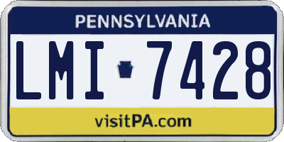 PA license plate LMI7428