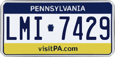PA license plate LMI7429