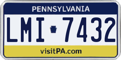 PA license plate LMI7432