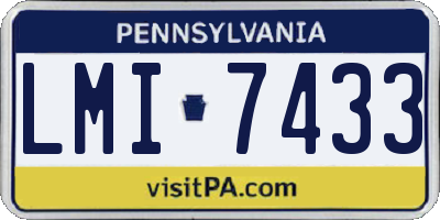 PA license plate LMI7433