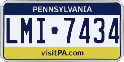 PA license plate LMI7434