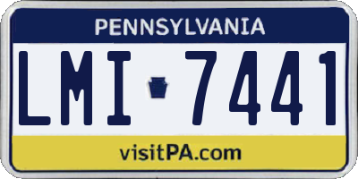 PA license plate LMI7441
