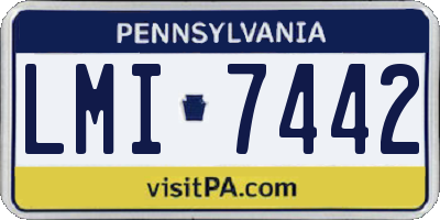 PA license plate LMI7442
