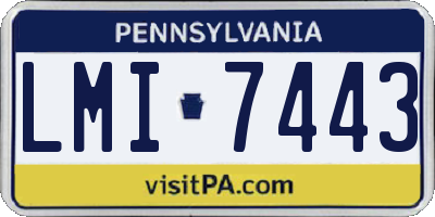 PA license plate LMI7443