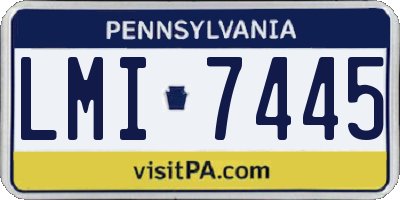 PA license plate LMI7445