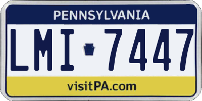 PA license plate LMI7447