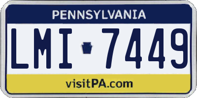 PA license plate LMI7449