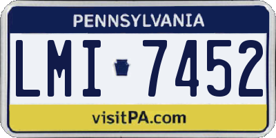 PA license plate LMI7452