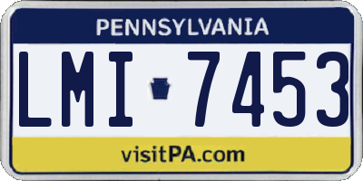 PA license plate LMI7453