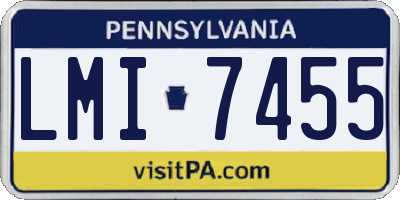 PA license plate LMI7455