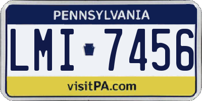PA license plate LMI7456