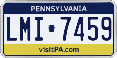 PA license plate LMI7459