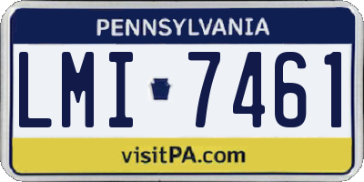 PA license plate LMI7461