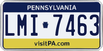 PA license plate LMI7463