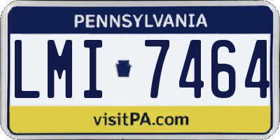PA license plate LMI7464