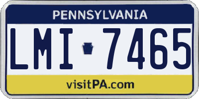 PA license plate LMI7465