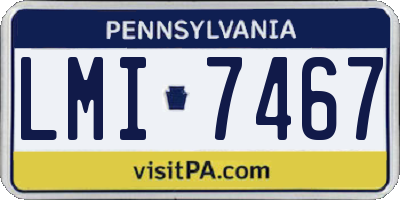 PA license plate LMI7467