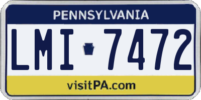 PA license plate LMI7472