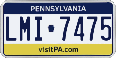 PA license plate LMI7475
