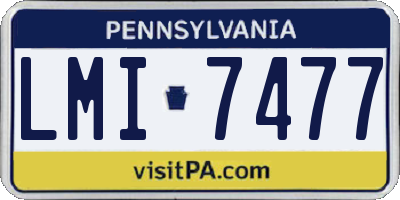 PA license plate LMI7477