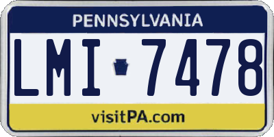 PA license plate LMI7478