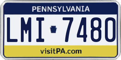 PA license plate LMI7480