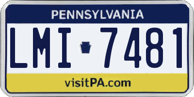 PA license plate LMI7481