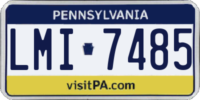 PA license plate LMI7485
