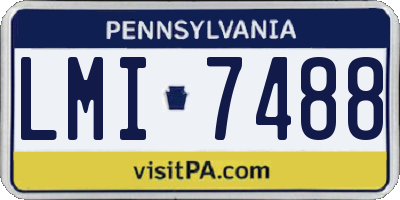 PA license plate LMI7488