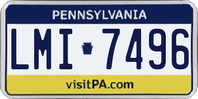 PA license plate LMI7496