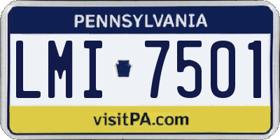 PA license plate LMI7501