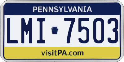PA license plate LMI7503