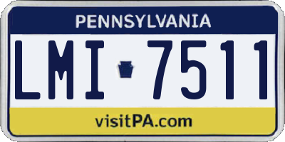PA license plate LMI7511