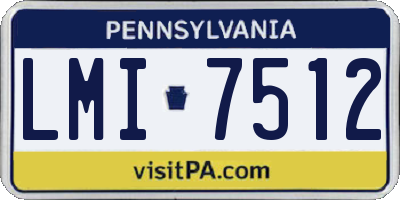 PA license plate LMI7512