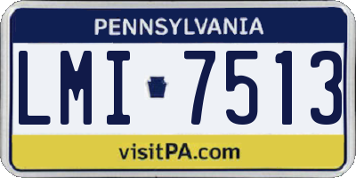 PA license plate LMI7513